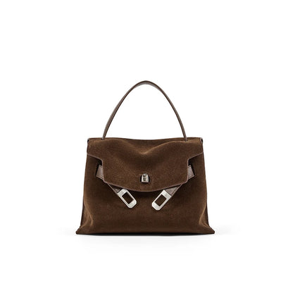 Suede Brown Fashion Tote Shoulder Bag