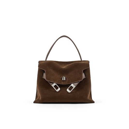 Suede Brown Fashion Tote Shoulder Bag
