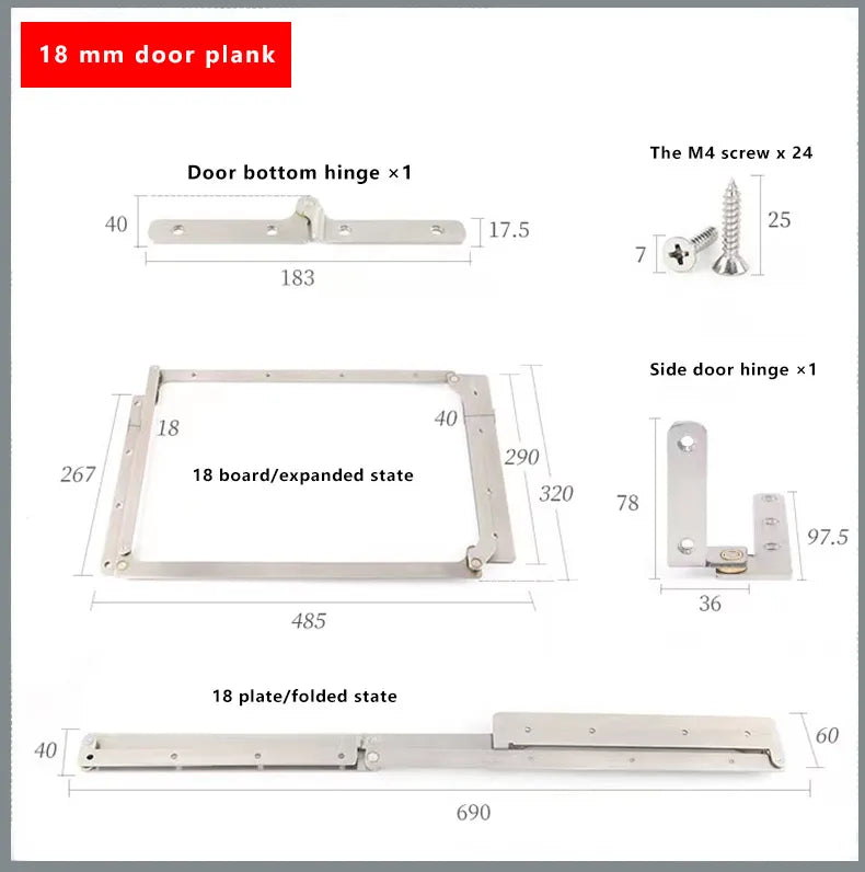 40mm Left-Hinged Folding Door Hardware Connector Accessory