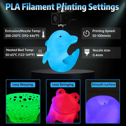 1.75mm Glow-in-the-Dark PLA 3D Printer Filament 1.1kg