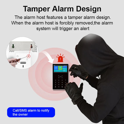 4.3 Inch Smart WiFi GSM Burglar Alarm with Temperature Display