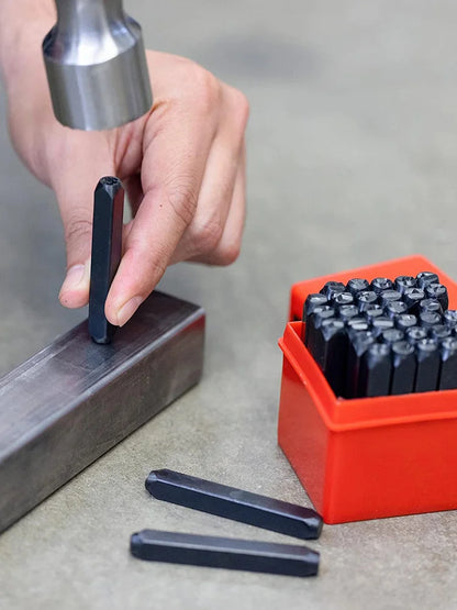 36-Piece 10mm Metal Alphabet & Number Punch Set