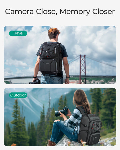 Dark Grey Camera Backpack with Laptop Slot and Tripod Holder