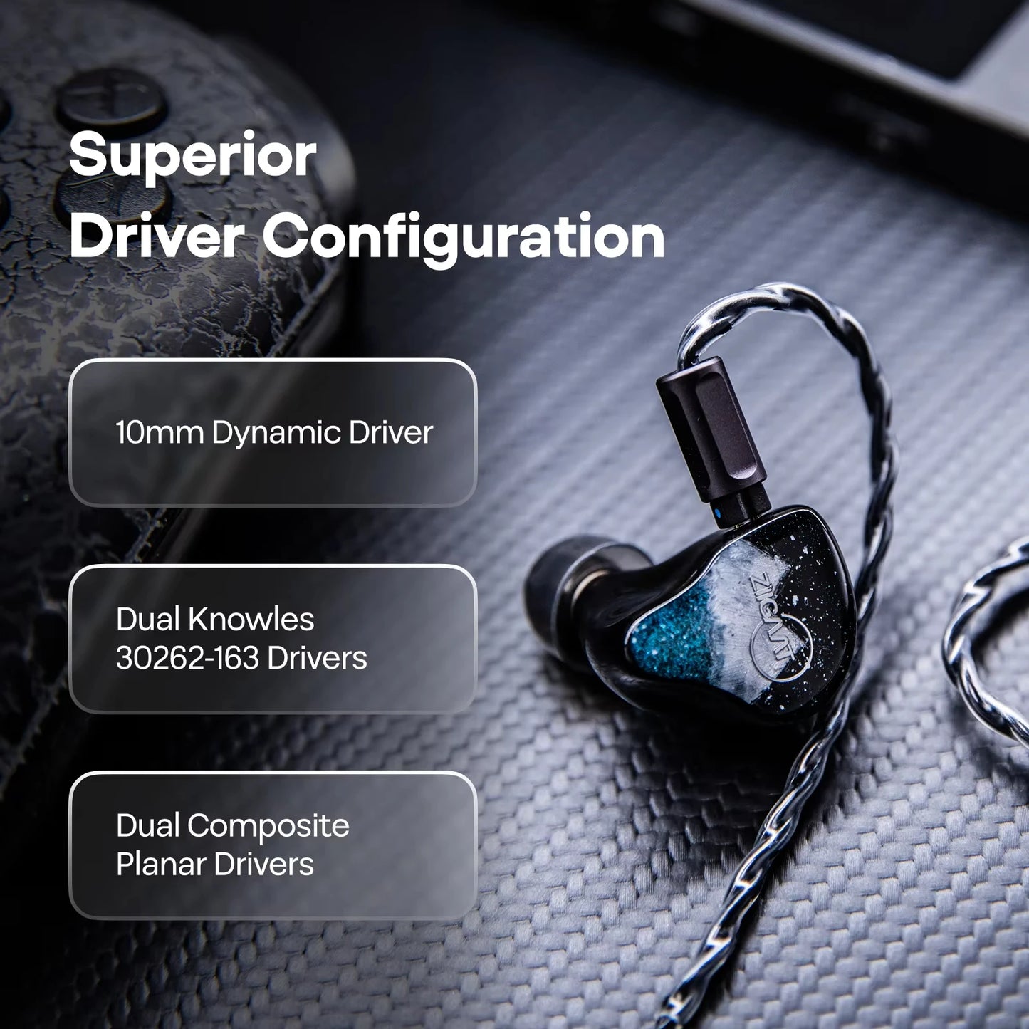 1DD 2BA 2Planar Driver Earphones with Detachable Cable
