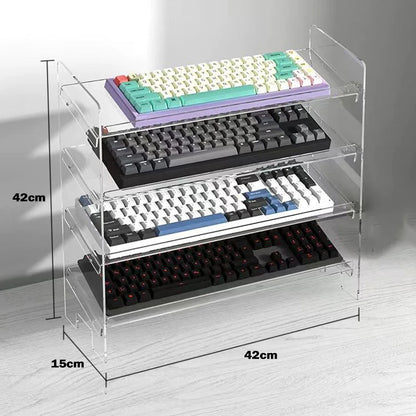 Acrylic Keyboard Display Stand Desktop Organizer 4-Layer