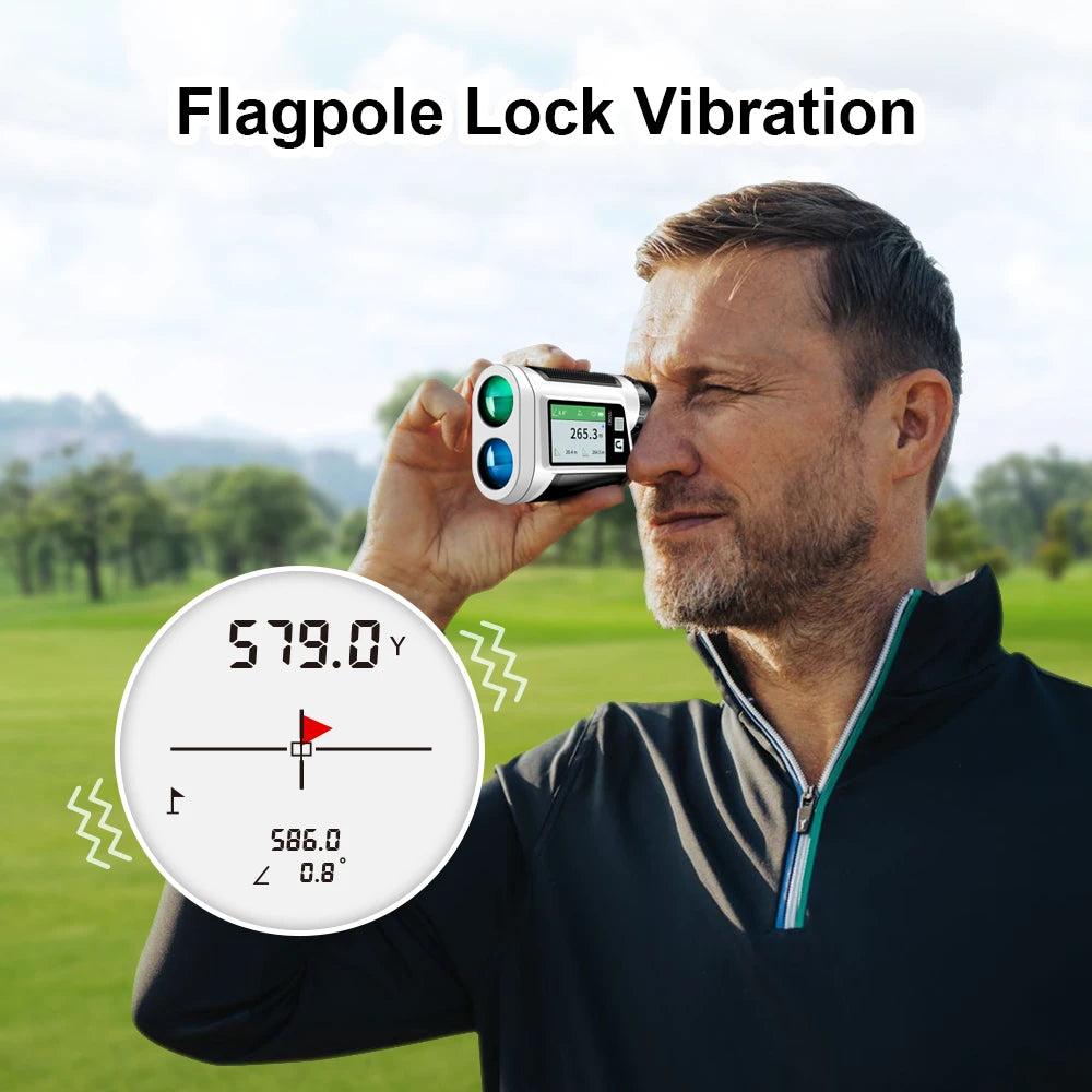 Portable 650Y Golf Range Finder White Display