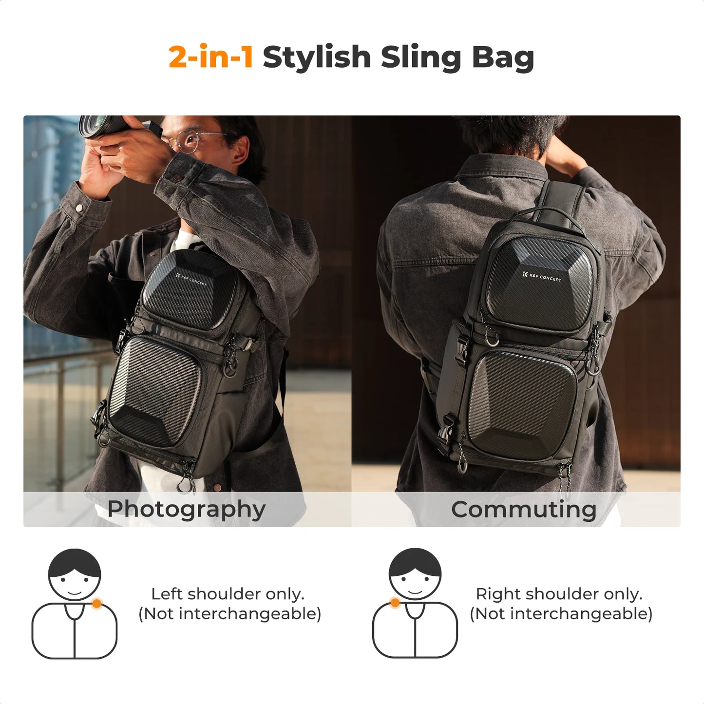 10L Hardshell Camera Sling Bag for DSLR and Mirrorless Cameras