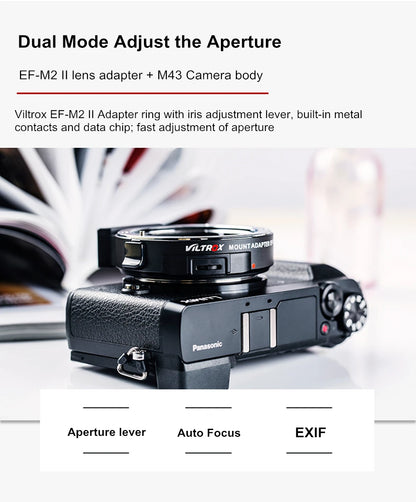 Autofocus Adapter Ring 0.71x for Canon EF to M43 Mount