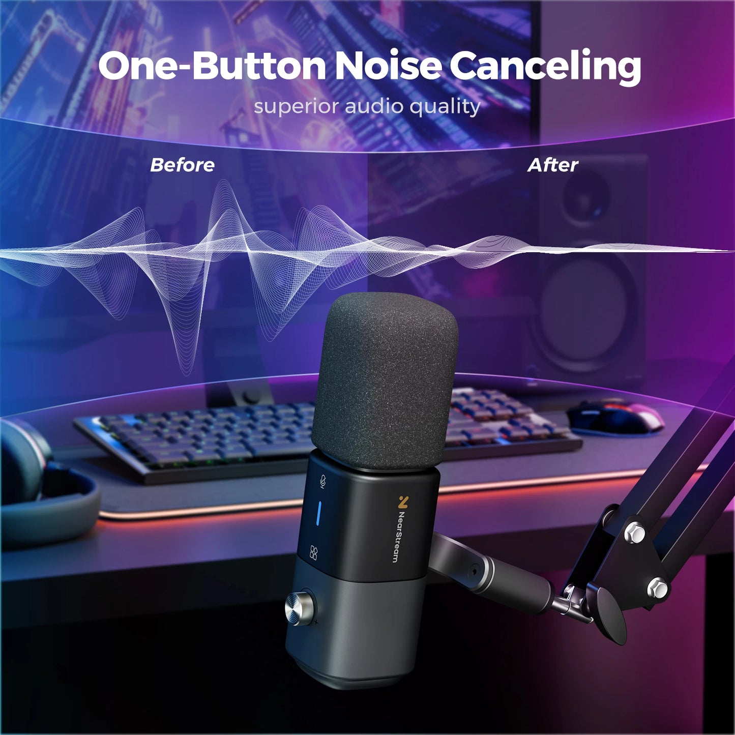 Streaming Podcast Recording Microphone with Boom Arm