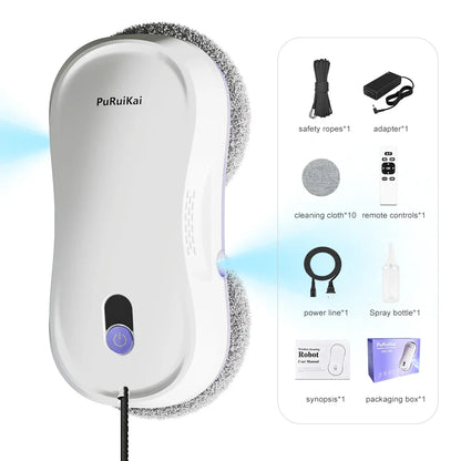 Smart Window Cleaning Robot with Electric Spray and Remote Operation