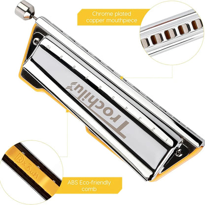 10 Hole Chromatic Harmonica Key C Musical Instrument