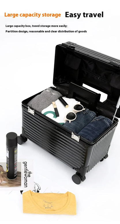 Portable 20 Inch Golden Aluminum Photography Luggage Bag