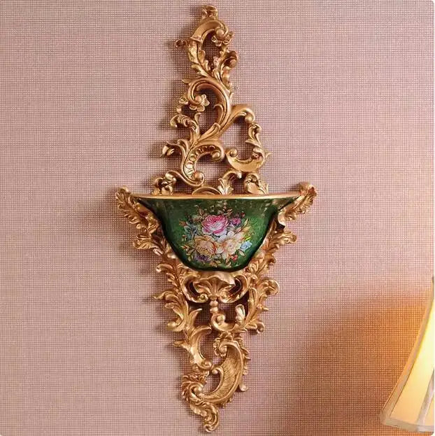 Luxury Resin Wall Decoration Faux Plant Vase