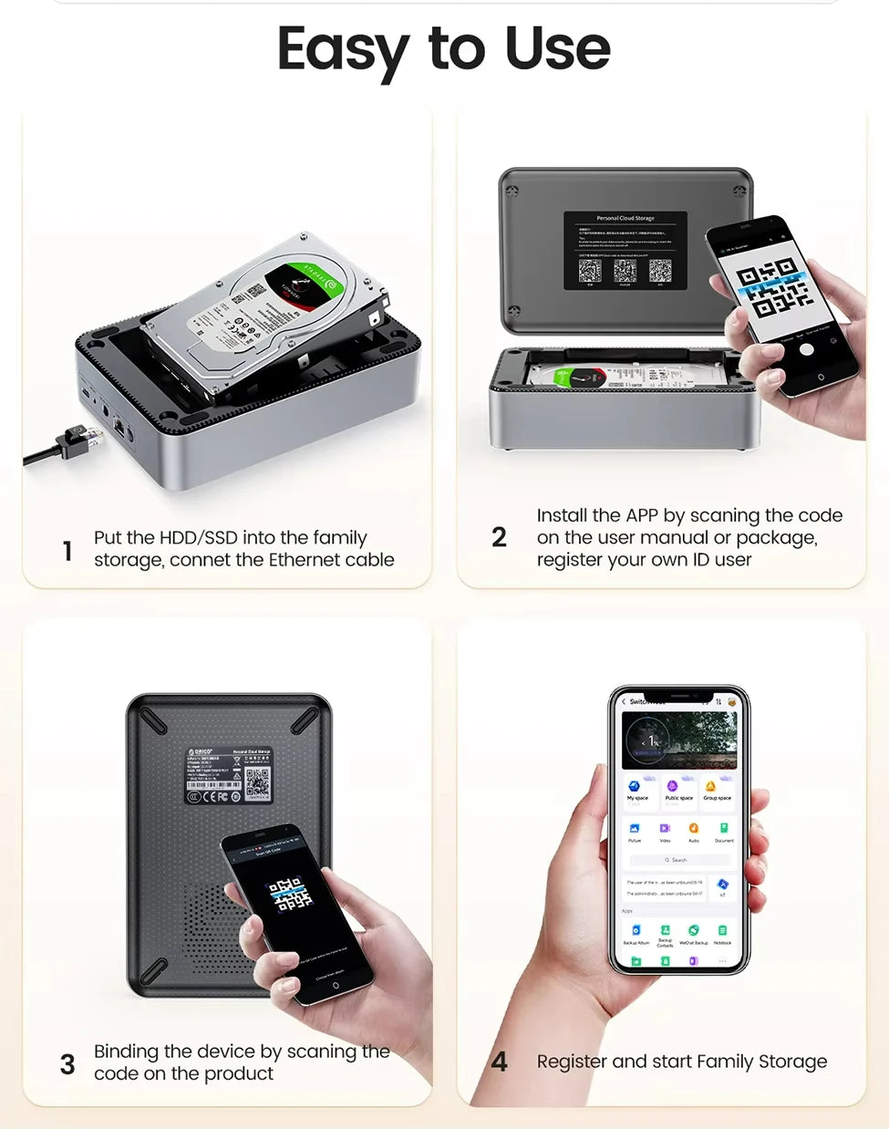 Portable NAS Storage Server for 2.5 Inch HDD or SSD