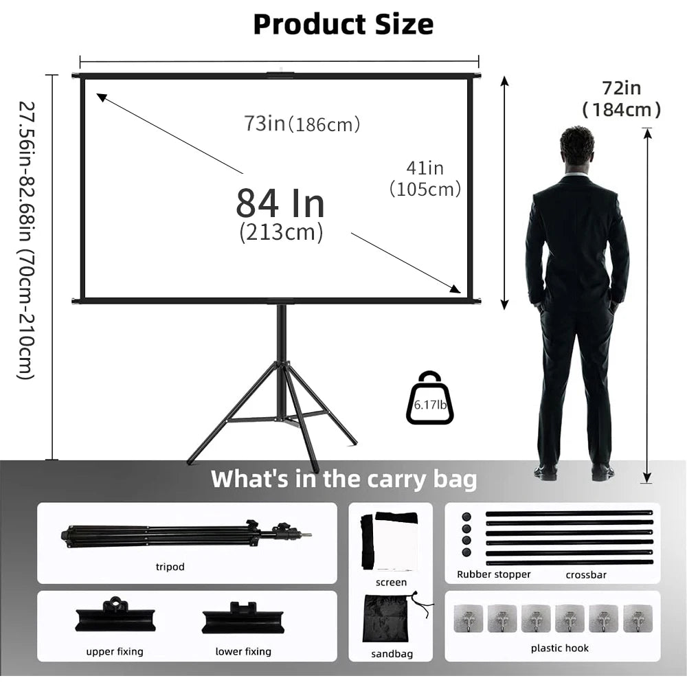 84 Inch Foldable Outdoor Movie Screen