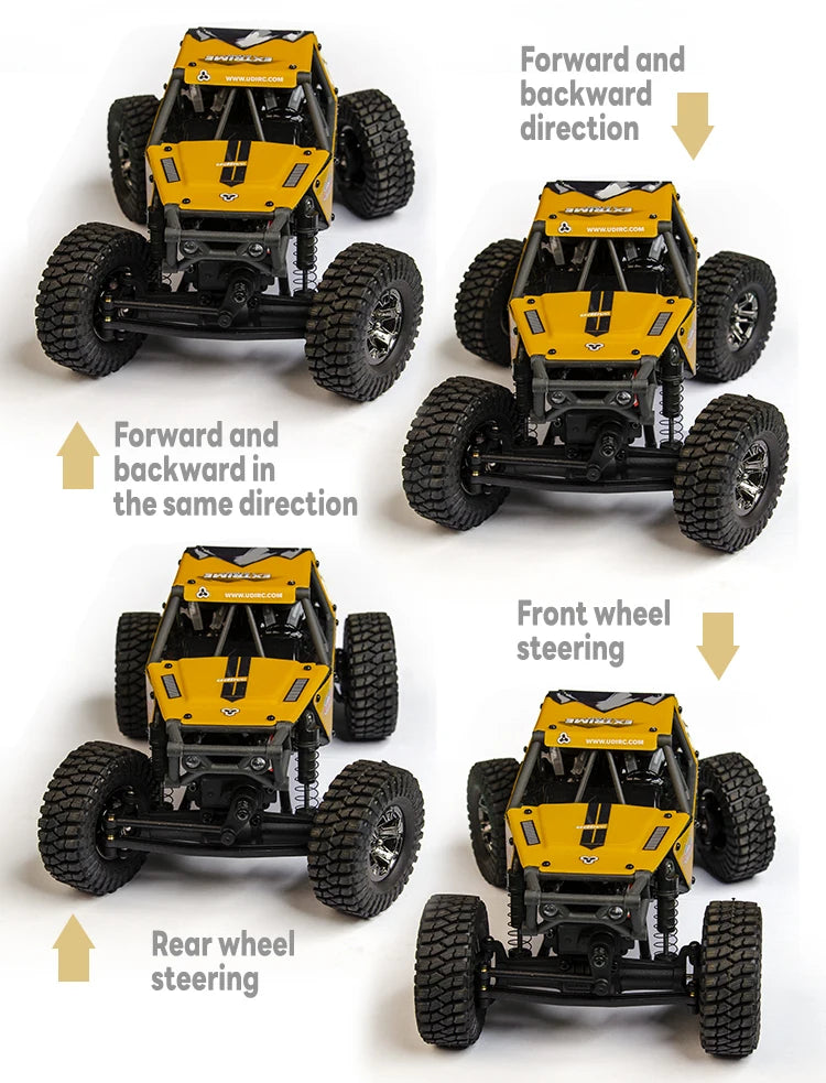 Mini 1/24 RC Crawler 4WD Yellow Off-Road Truck RTR