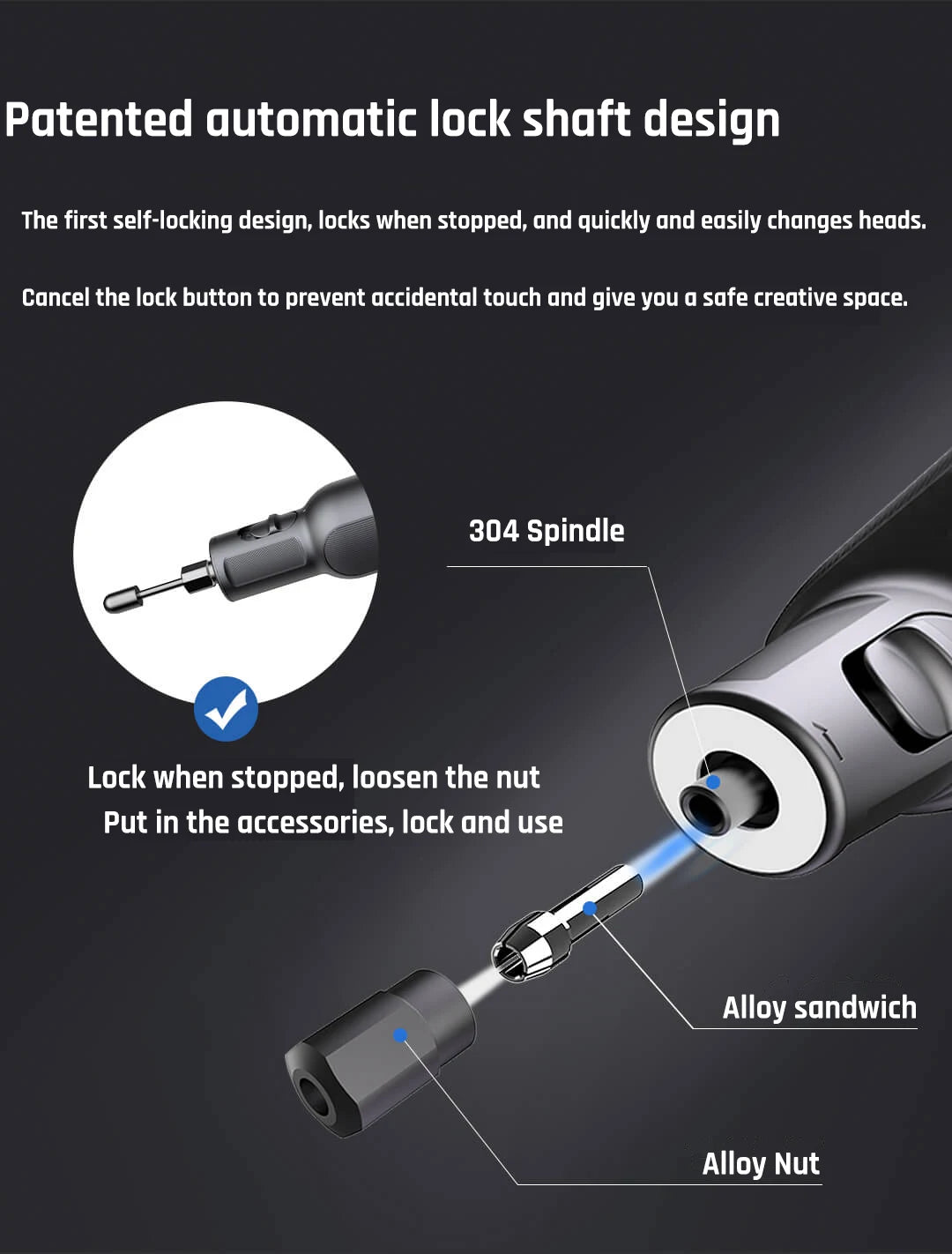 Cordless 80W Mini Grinder with 52 Accessories and USB Charging