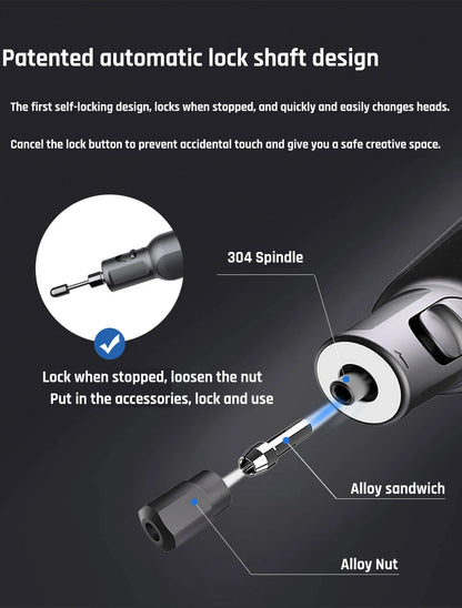 Cordless 80W Mini Grinder with 52 Accessories and USB Charging