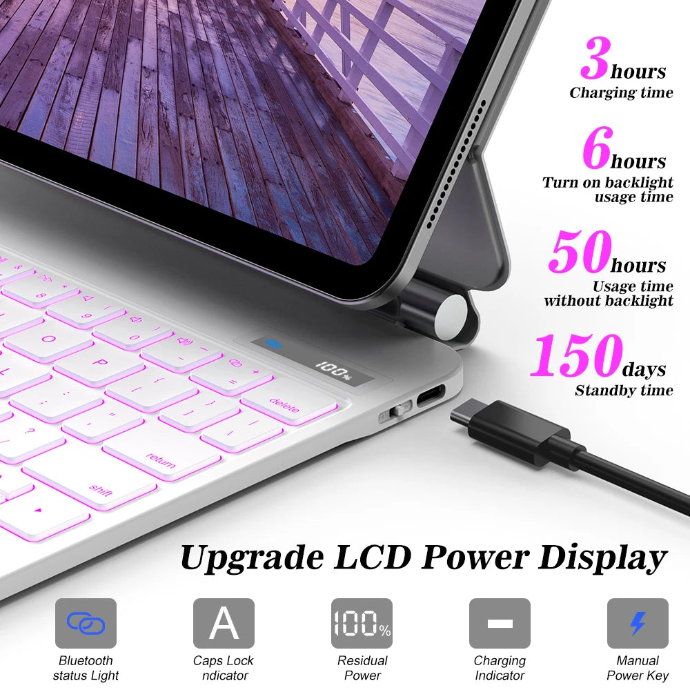 iPad Pro 13 Keyboard Case with Touchpad LCD Display