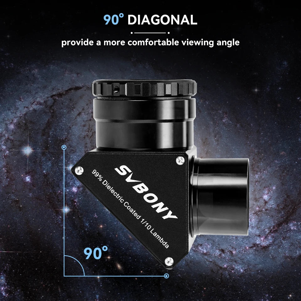 Precision 2" Clicklock Diagonal Mirror for Clear Telescope Viewing