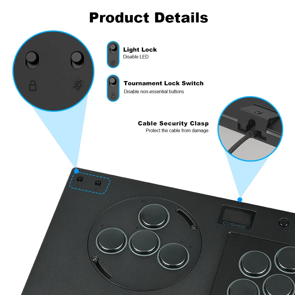 Leverless Arcade Controller Adjustable Buttons Multi Platform