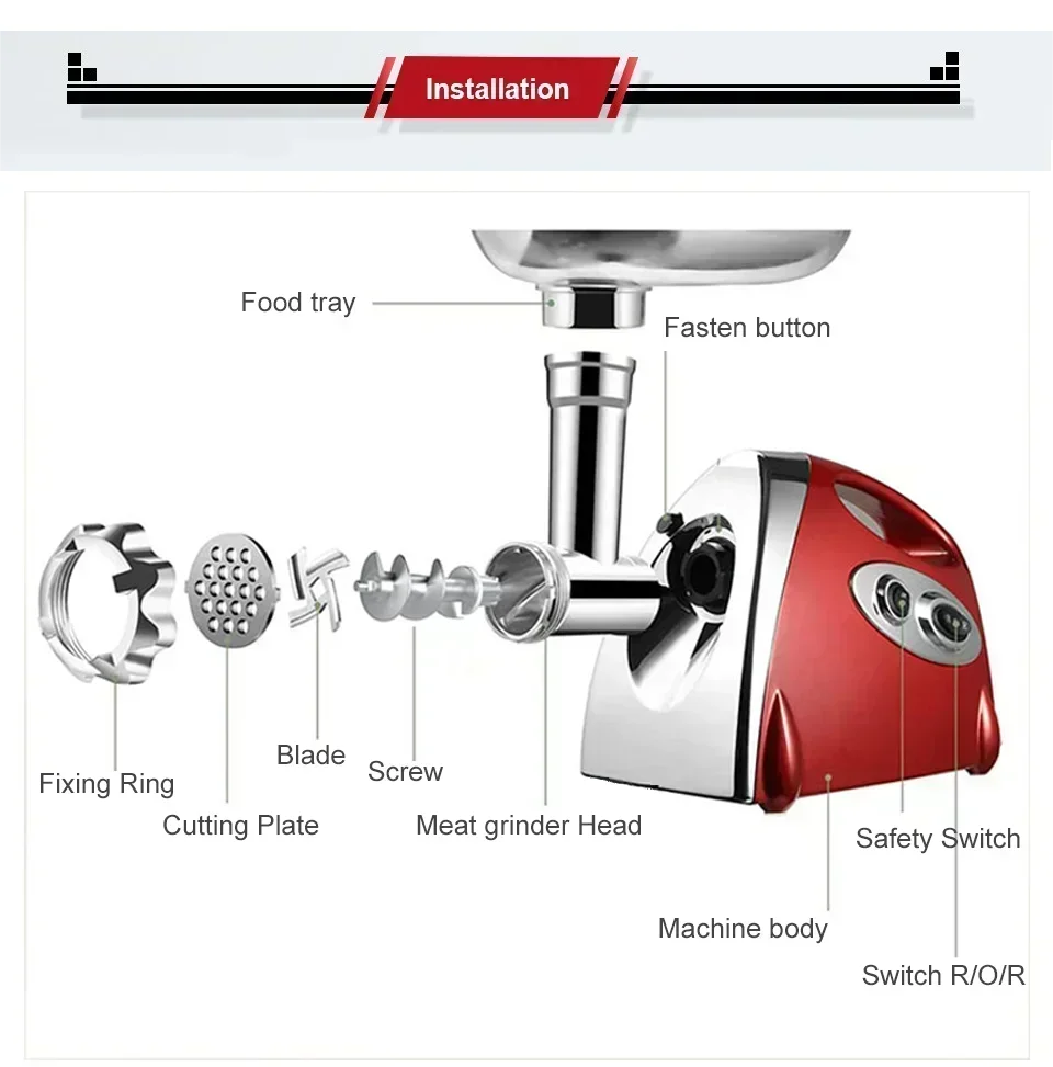 Electric Meat Grinder Heavy Duty Food Processor