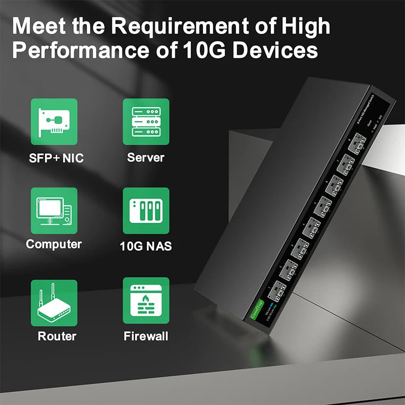 10Gb SFP+ Ethernet Switch 8 Port Smart Web Managed