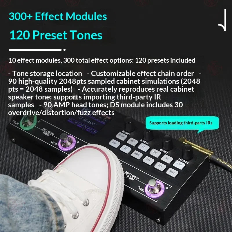 Guitar Effects Pedal with Amp Simulation & Drum Machine