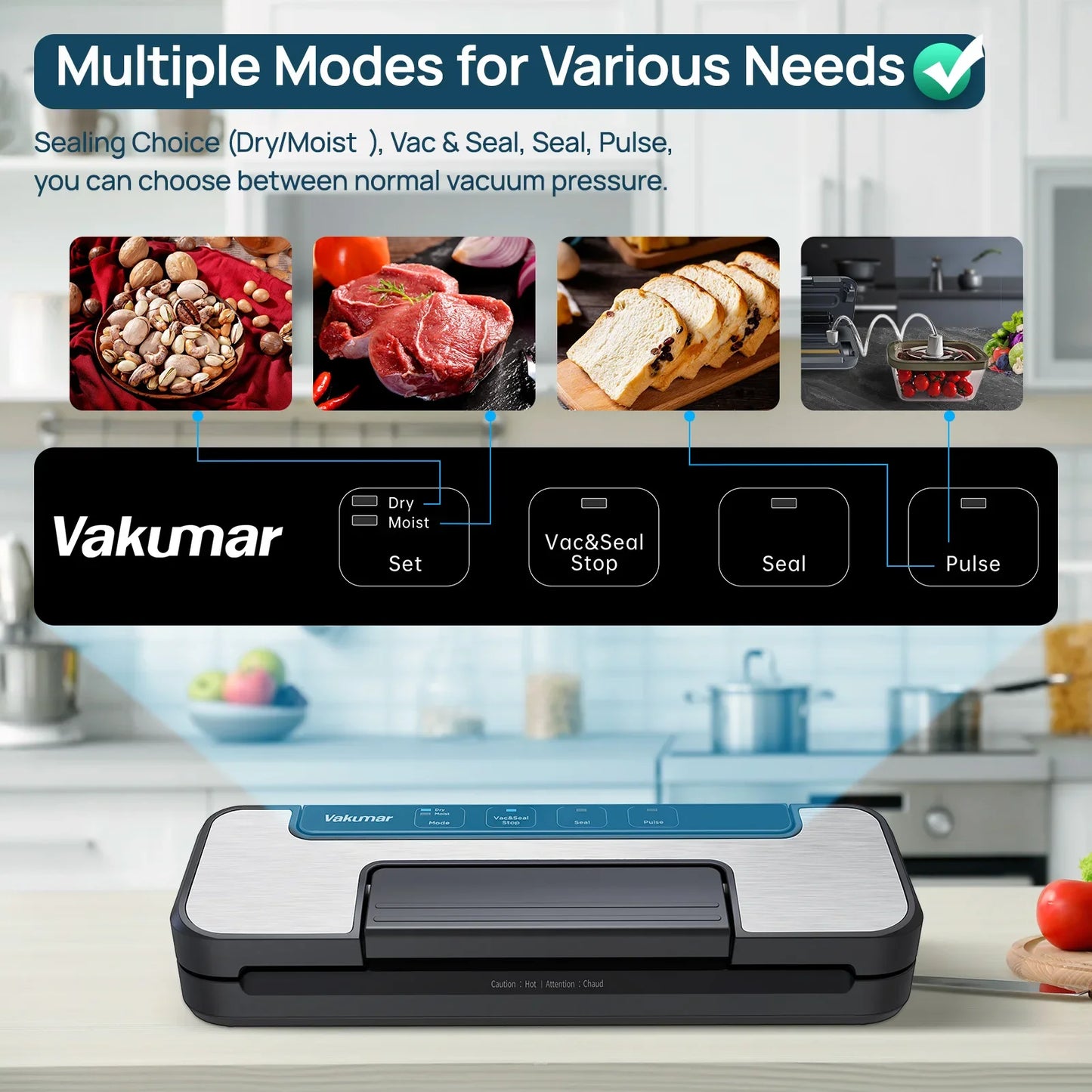 Multifunction Vacuum Sealer for Sous Vide and Food Storage