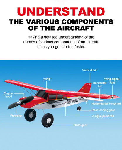 Red 4CH Brushless RC Plane with Fixed Wing