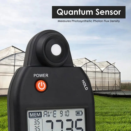 Full Spectrum PPFD Quantum PAR Meter with Data Storage