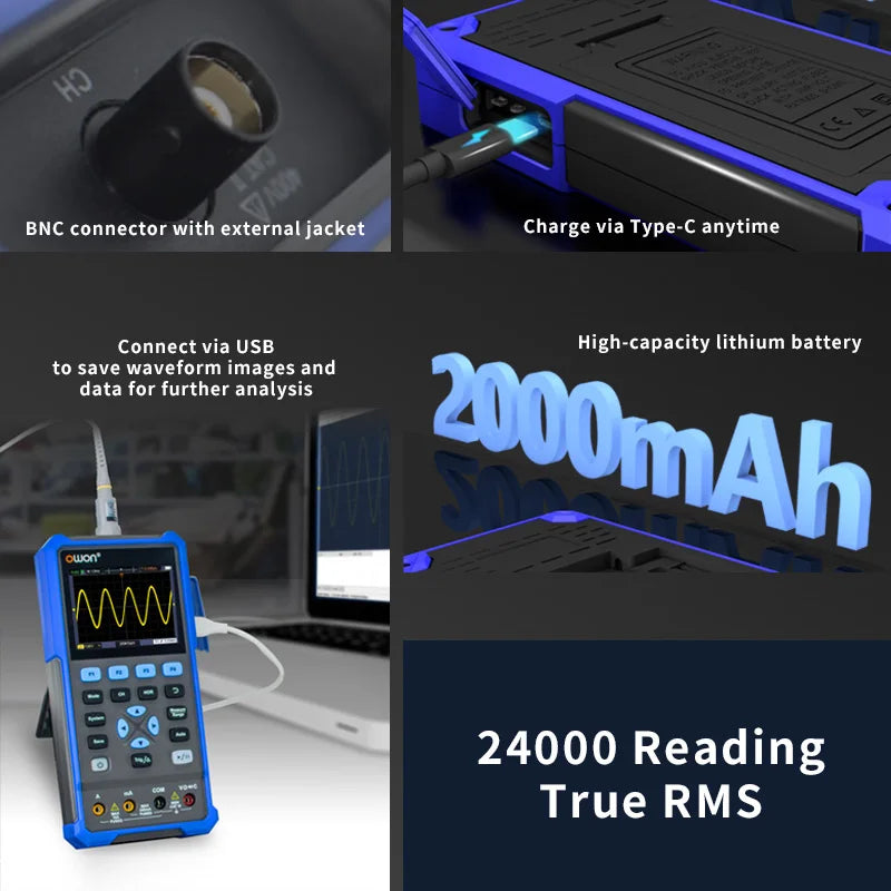 Cordless 70MHz Digital Scope 3-in-1 Tool for Electronics Testing