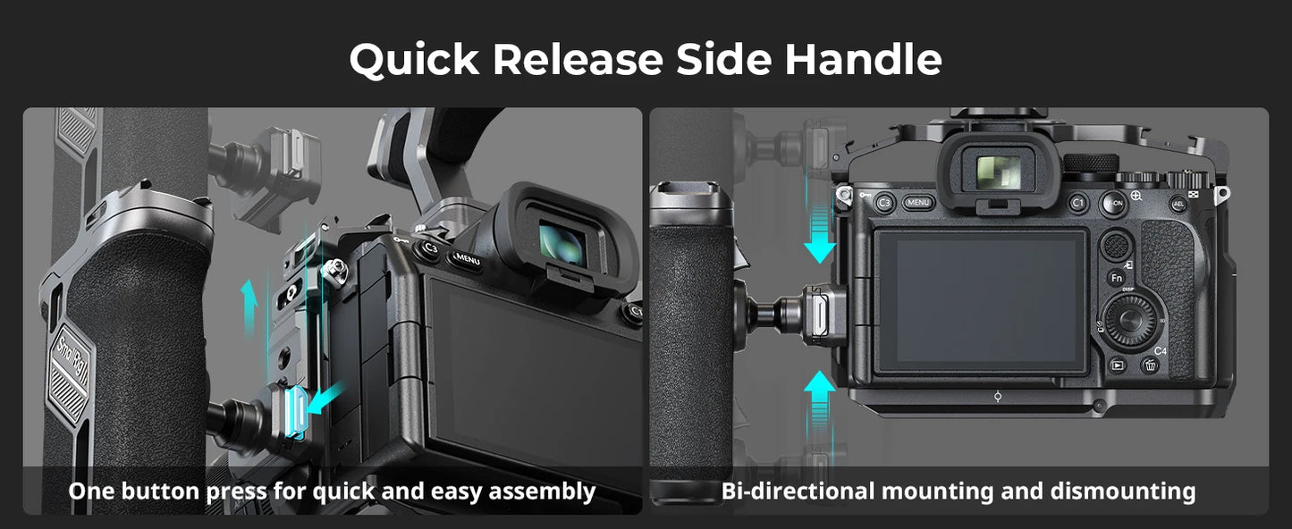Quick Release Rotating Side Handle Kit 360° Adjustable