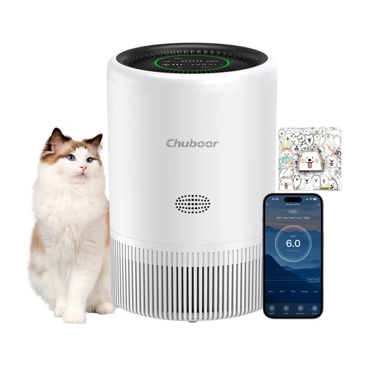 White Smart Air Purifier with HEPA Filter for Bedrooms