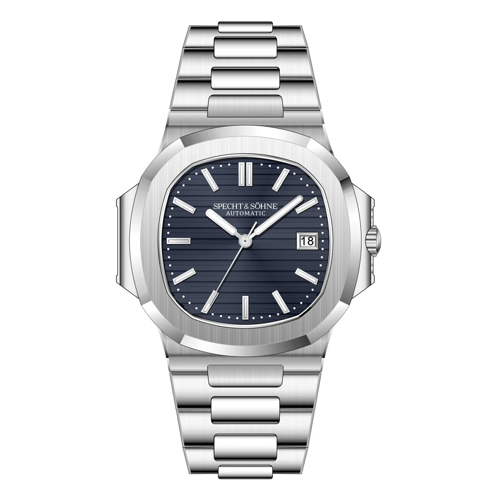 40MM Silver Blue Classic Men’s Mechanical Watch