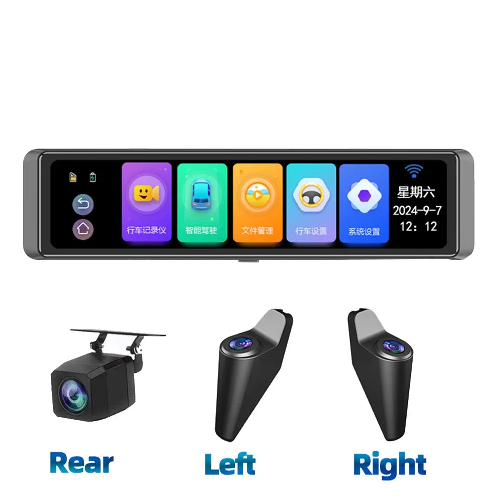 12-Inch 4K Dash Cam ADAS Blind Spot Monitor