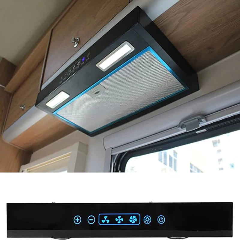 Compact 12V Camper Range Hood Touch Control Small