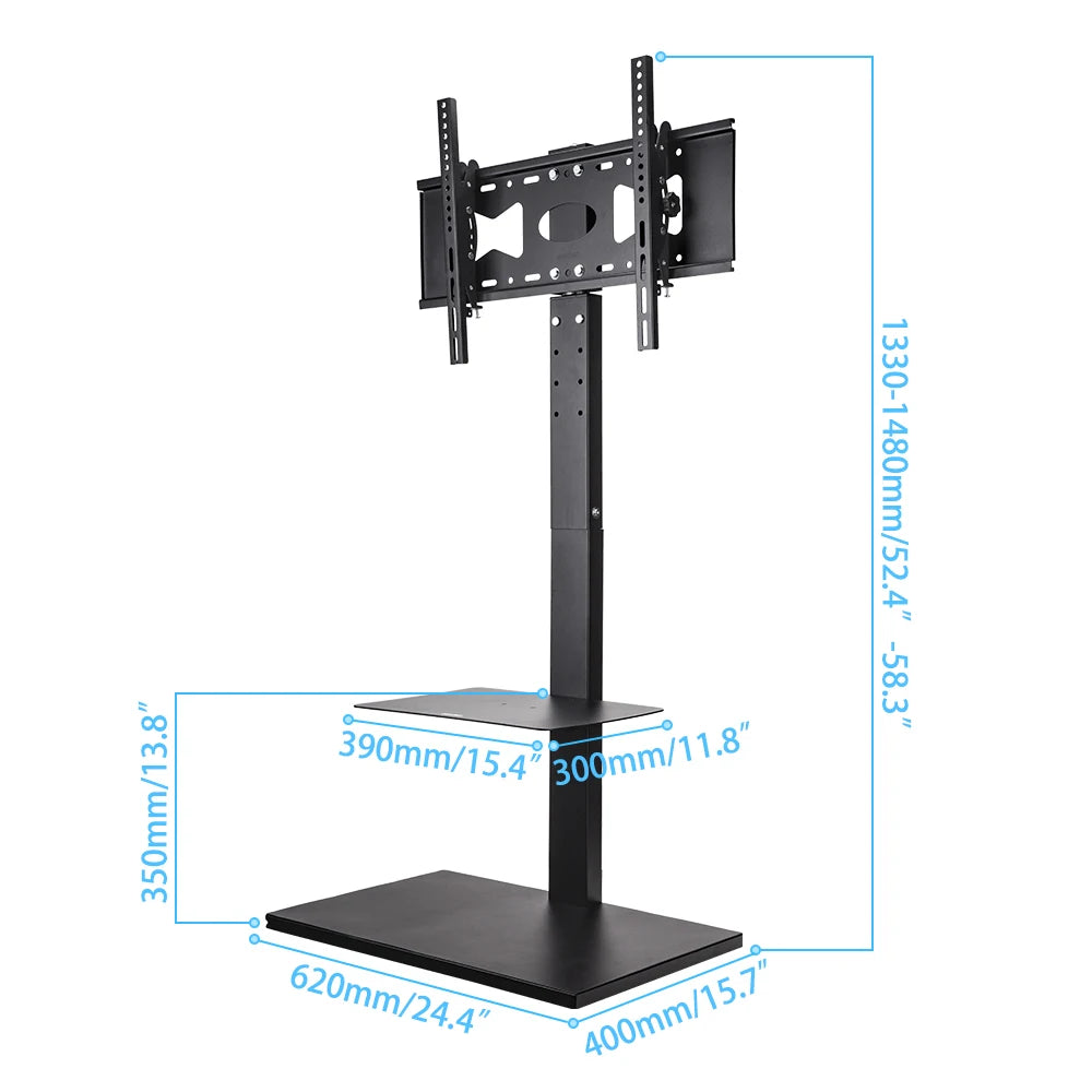 Adjustable Floor TV Stand with Swivel Mount and Cable Management