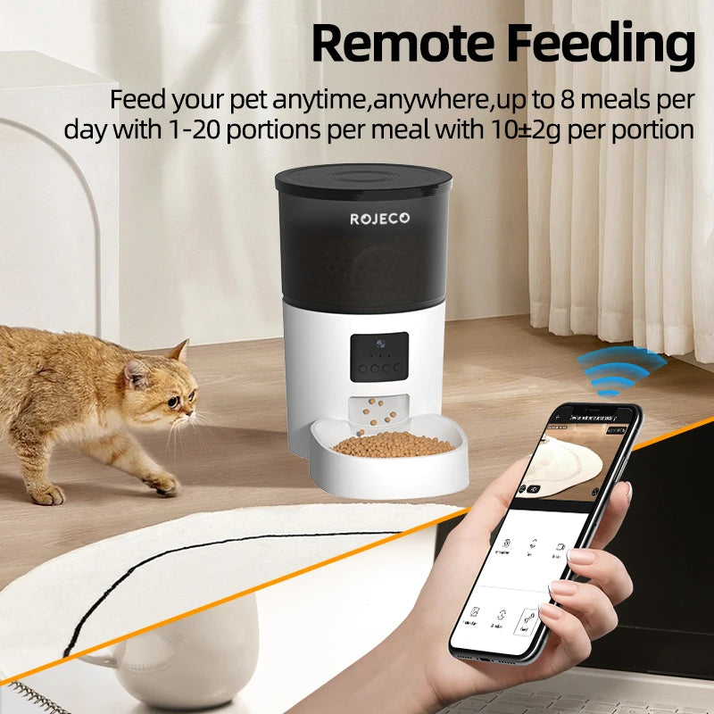 Smart Automatic Pet Feeder with HD Camera & Voice Control