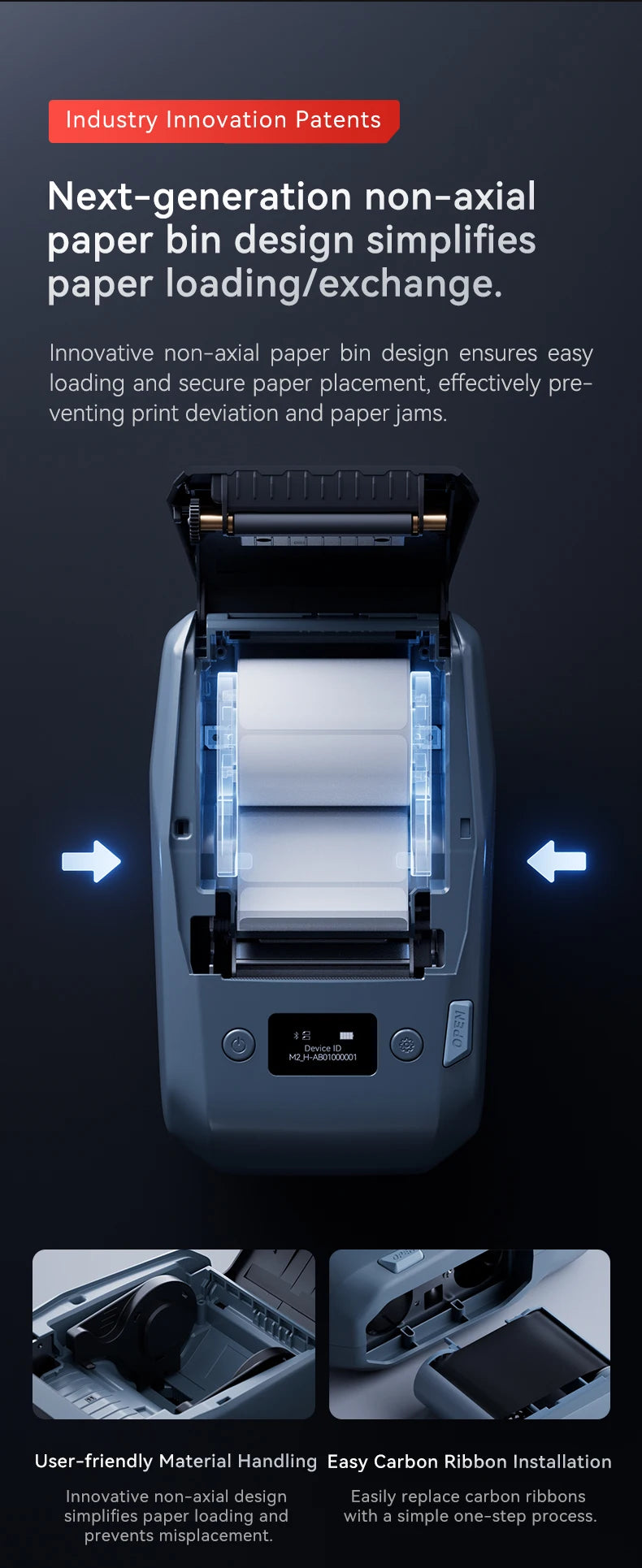 Portable Thermal Label Printer with 50x30mm 2 Label Rolls
