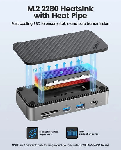ORICO Portable 256GB NVMe SSD Enclosure with USB-C and RJ45 Port