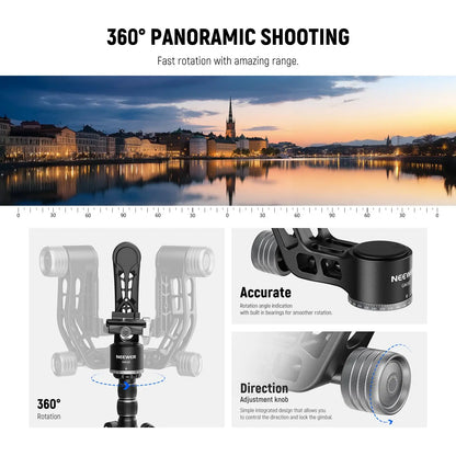 360 Panoramic Gimbal Head for Tripod & Monopod