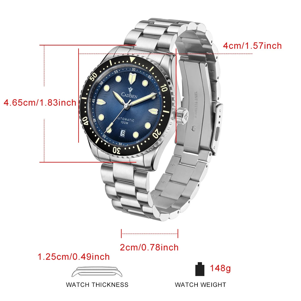 Automatic Mechanical Watch Sapphire Glass Waterproof White