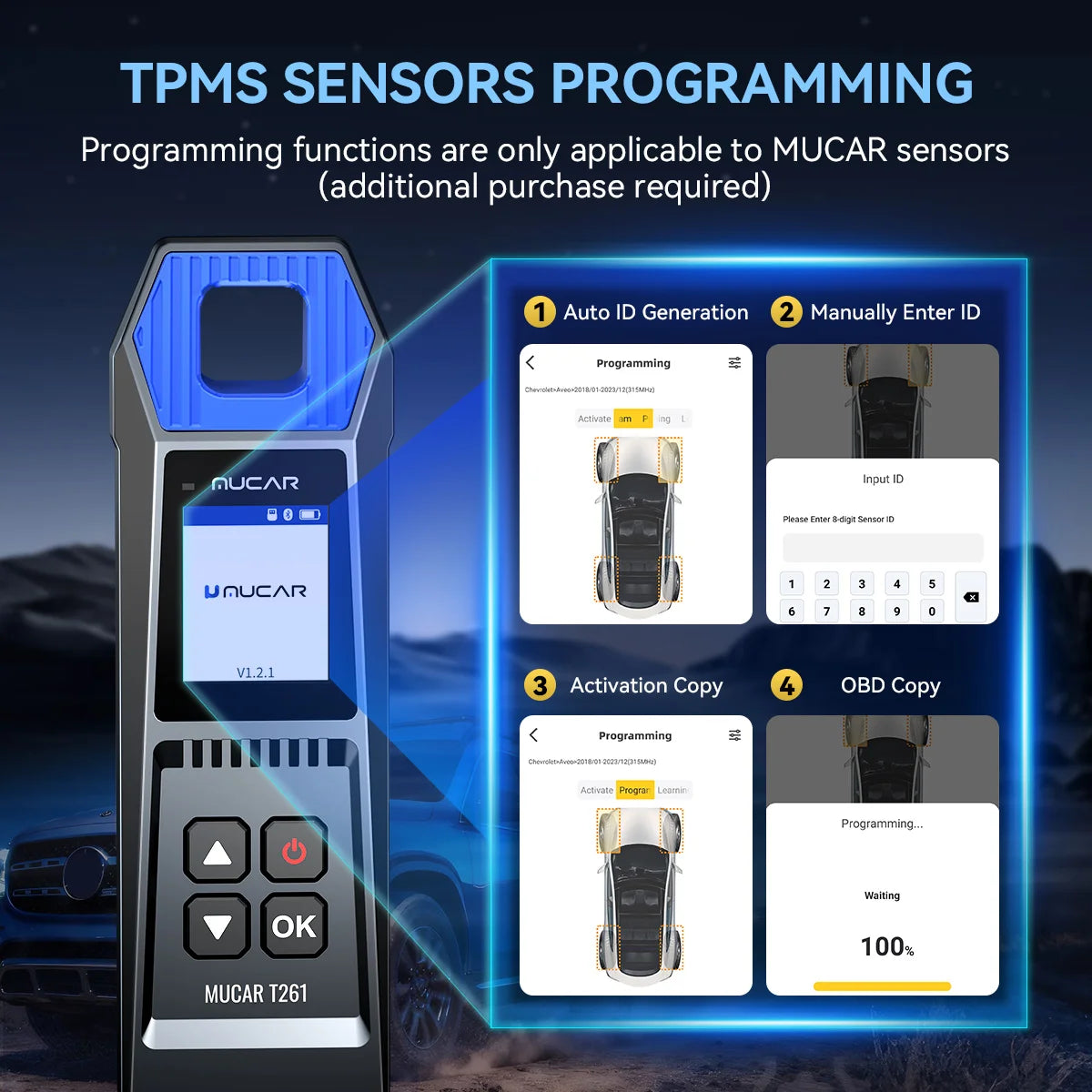 Automotive TPMS Sensor Activator & Programming Tool
