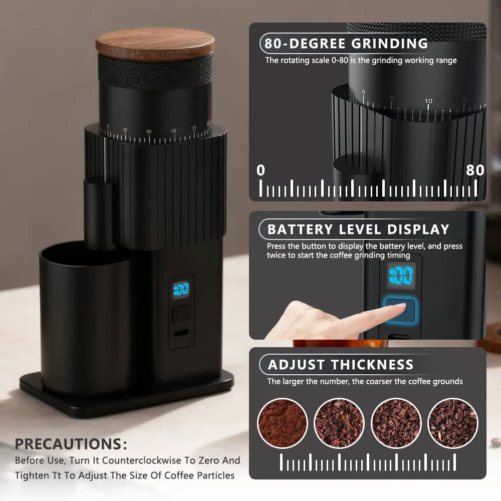 Portable Electric Coffee Grinder with 420 Steel Blade