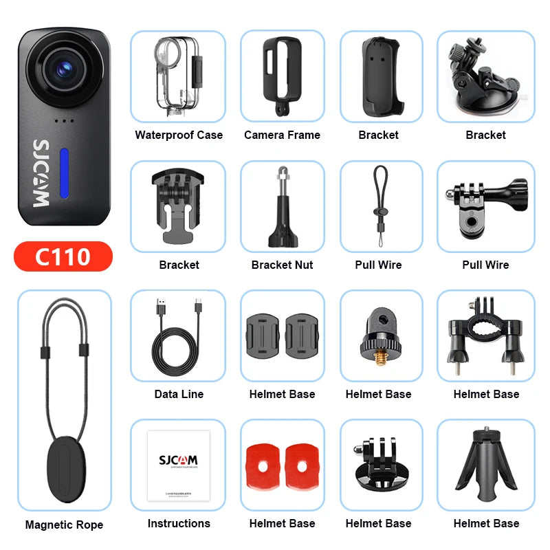 4K Waterproof Action Camera 30m WiFi Stabilized Black