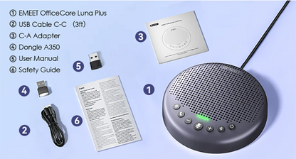 Smart Bluetooth Speakerphone for Home Office & 360 Meetings