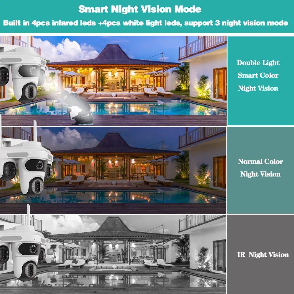 4K 35MP WiFi PTZ Security Camera 128GB