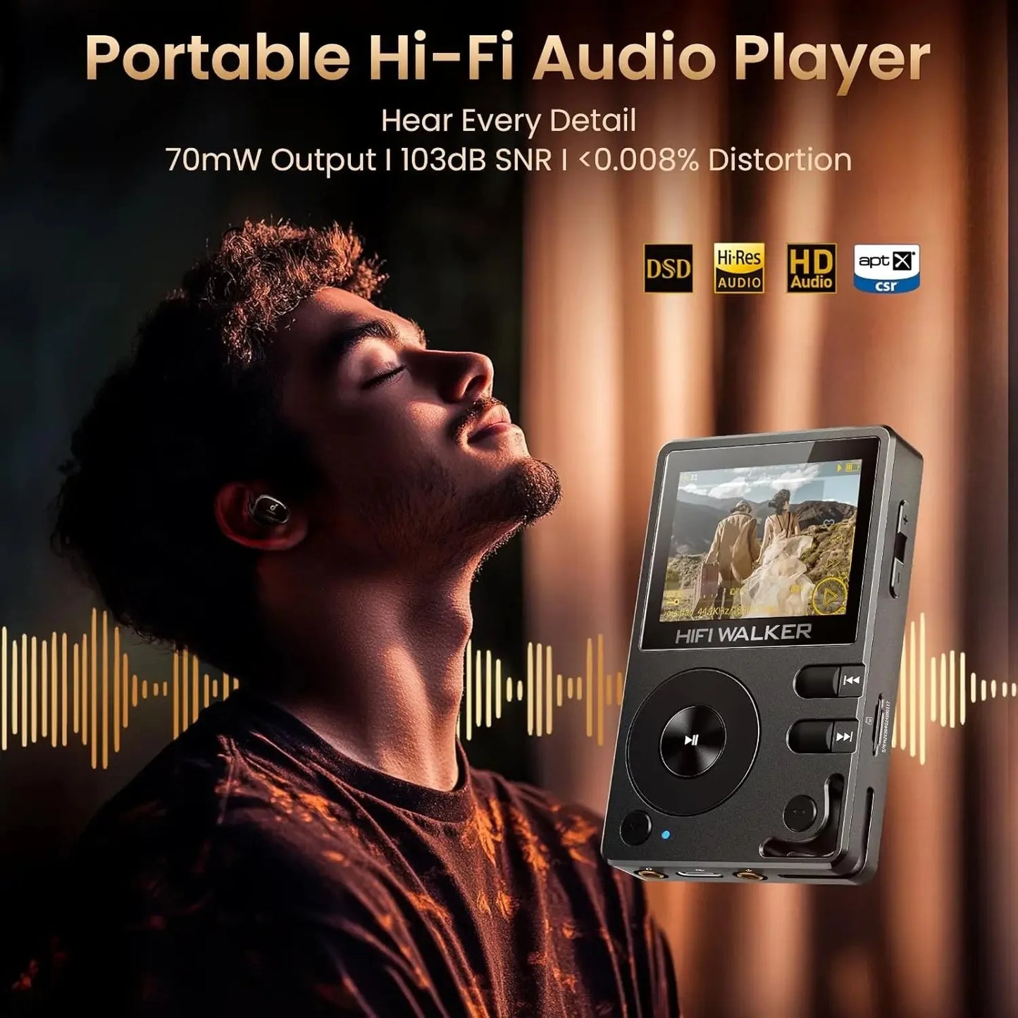 Hi-Res MP3 Music Player Bluetooth 64GB SD Portable