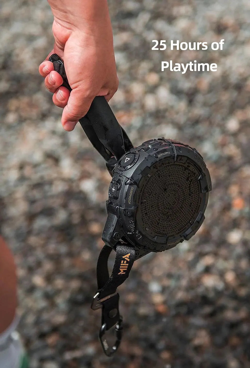 Rechargeable Shockproof Bluetooth Speaker Waterproof 25-Hour Battery Brown